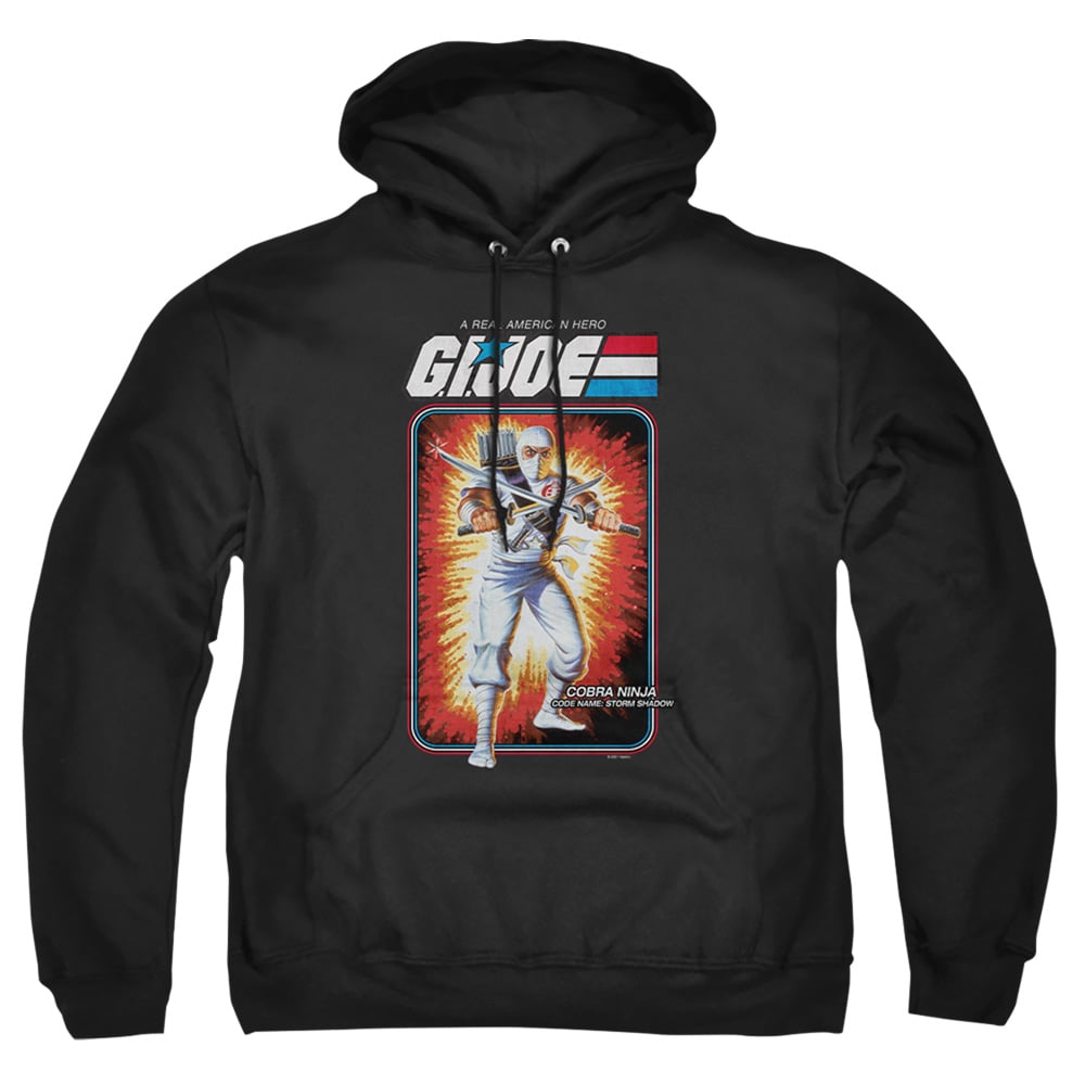 HBRO912-AFTH-7 G.I. Joe & Storm Shadow Card-Adult Pull-Over Hoodie, Black - 4X -  Trevco