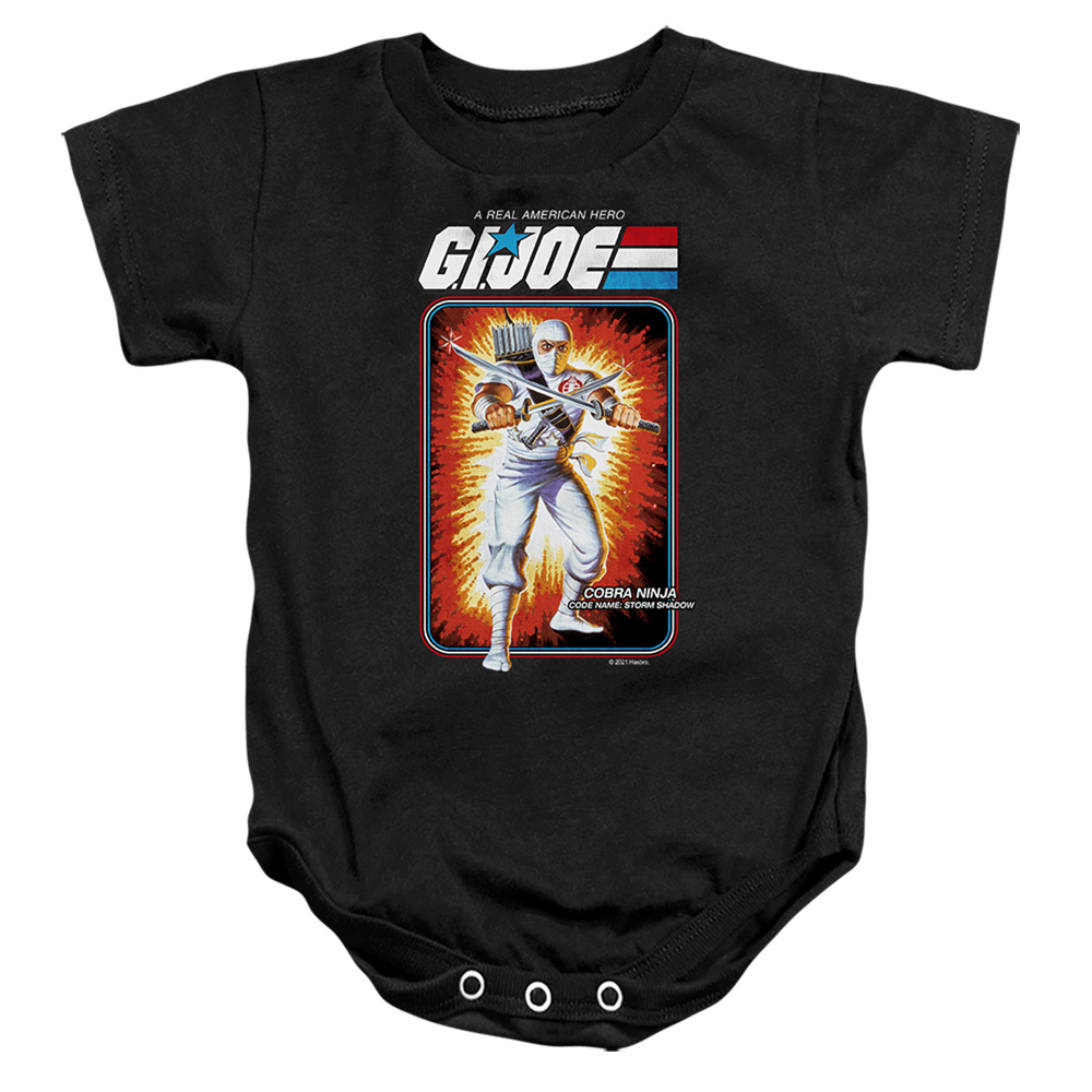 G.I. Joe & Storm Shadow Card-Infant Snapsuit, Black - Extra Large - 24 Month