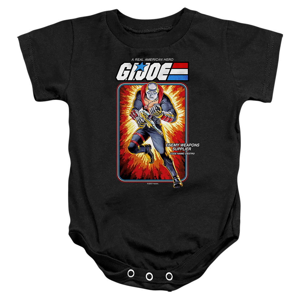 G.I. Joe & Destro Card-Infant Snapsuit, Black - Medium - 12 Month