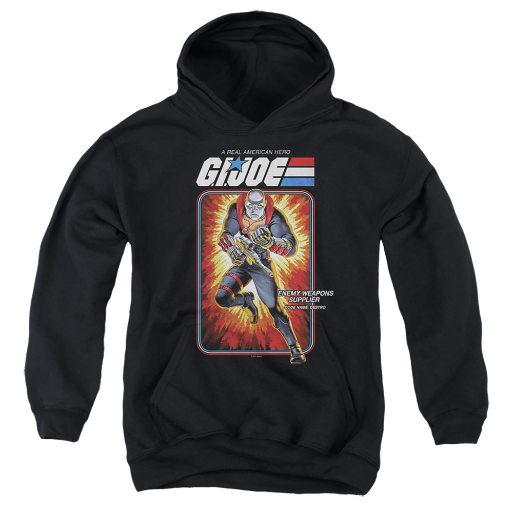 G.I. Joe & Destro Card-Youth Pull-Over Hoodie, Black - Large