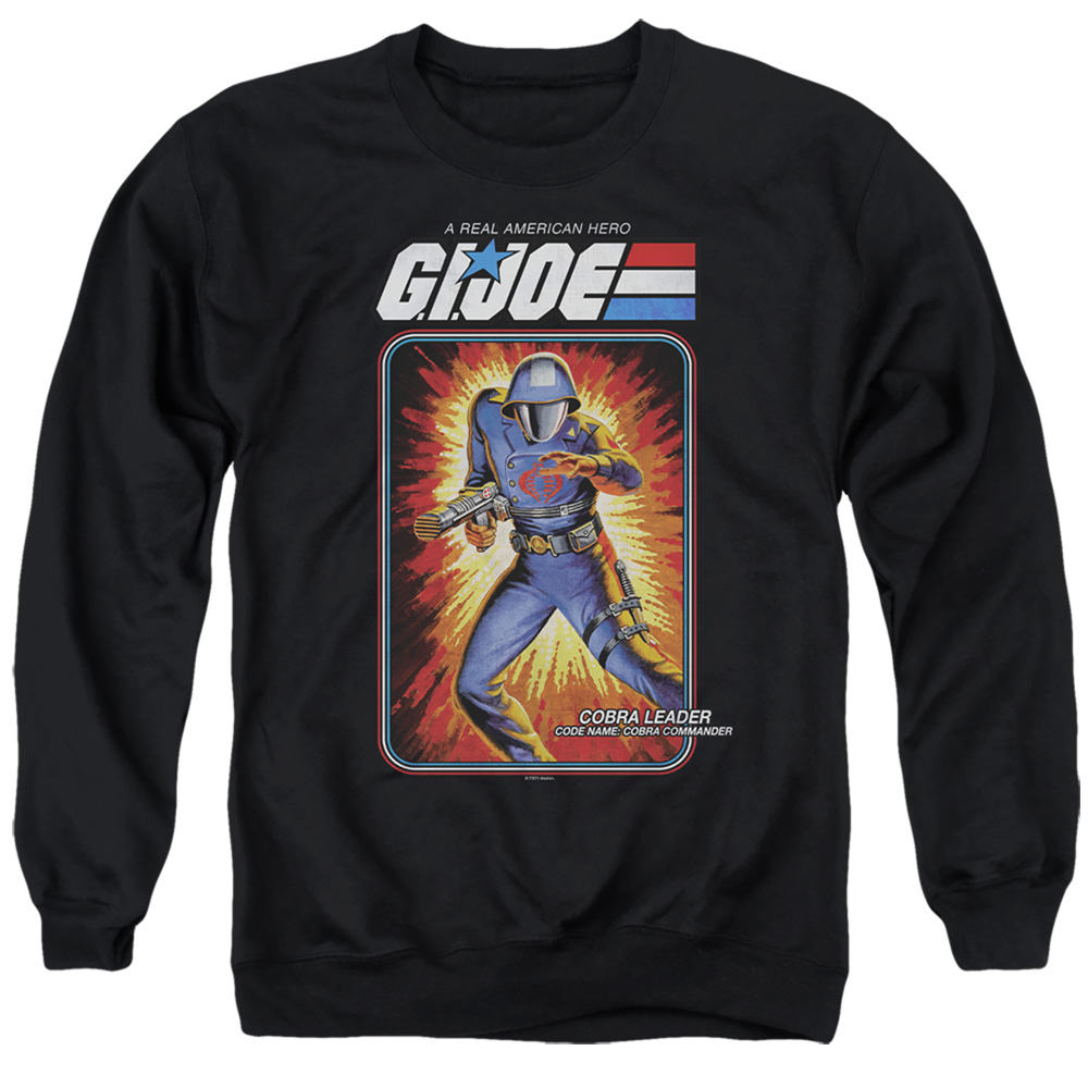 G.I. Joe & Cobra Commander Card-Adult Crewneck Sweatshirt, Black - Medium