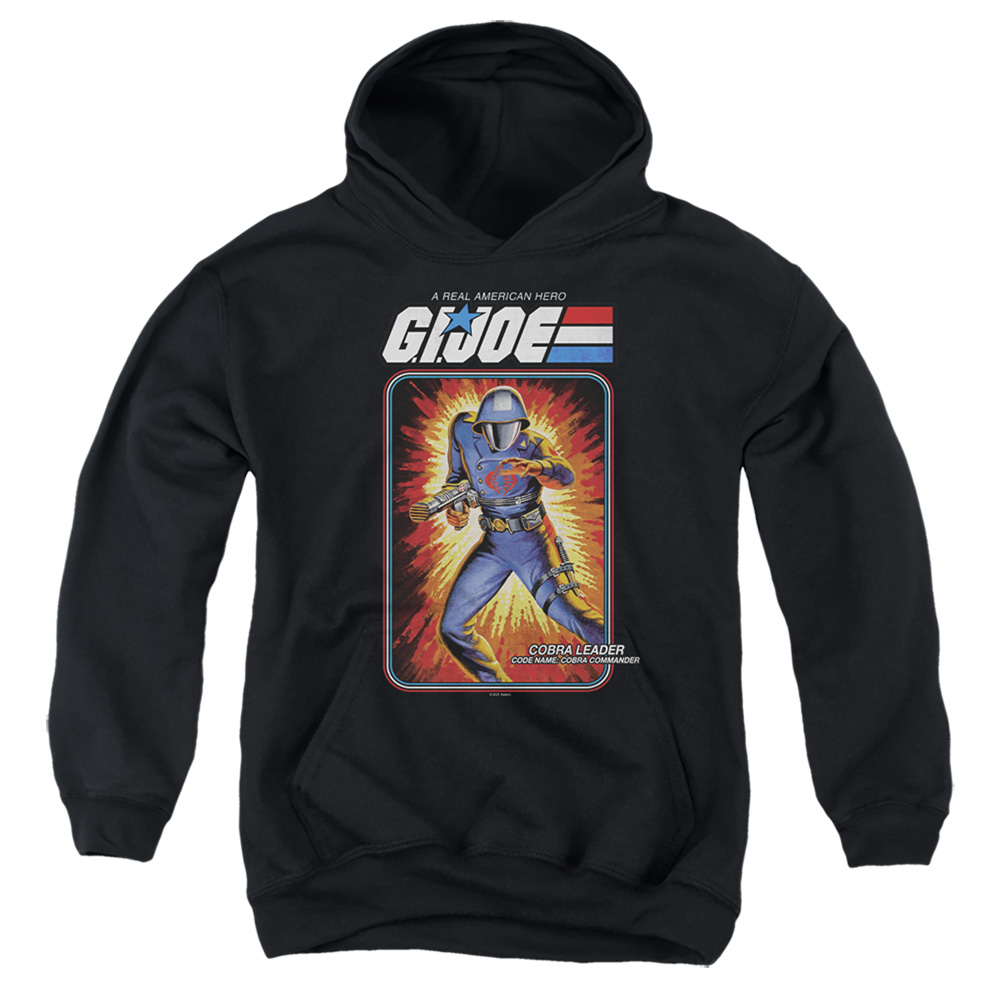 G.I. Joe & Cobra Commander Card-Youth Pull-Over Hoodie, Black - Large