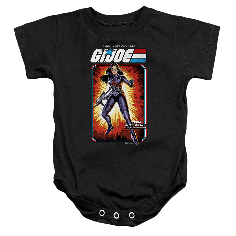 G.I. Joe & Baroness Card-Infant Snapsuit, Black - Medium - 12 Month
