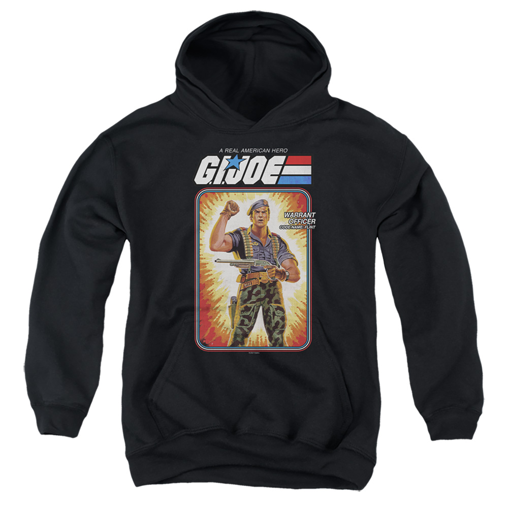 G.I. Joe & Flint Card-Youth Pull-Over Hoodie, Black - Small