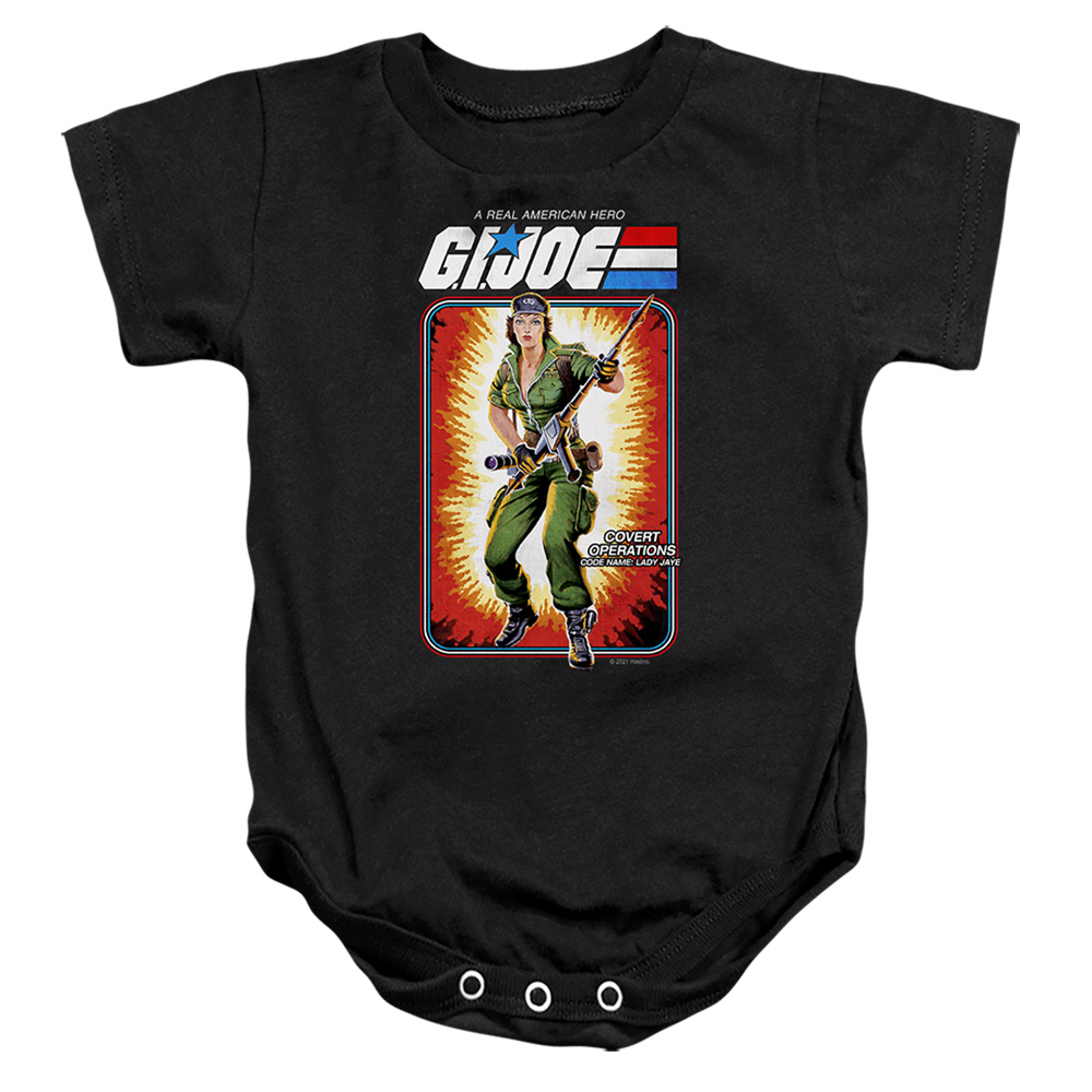 G.I. Joe & Lady Jaye Card-Infant Snapsuit, Black - Small - 6 Month