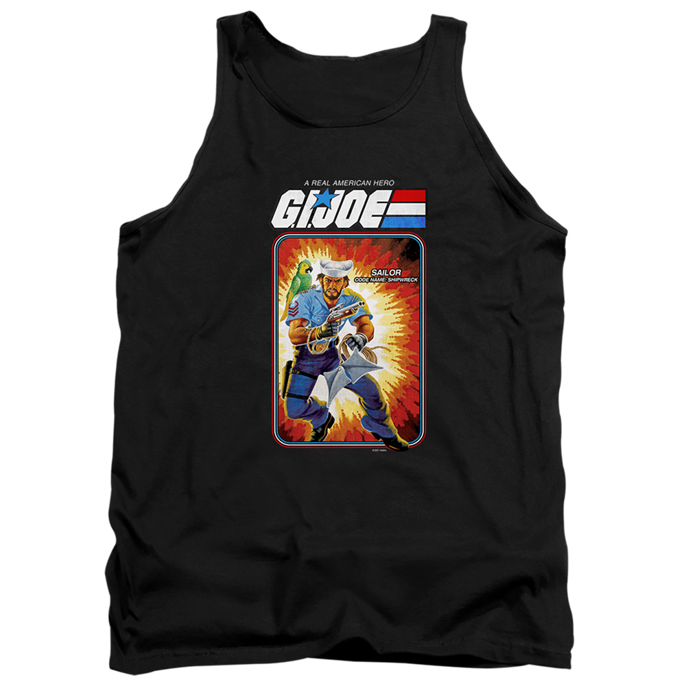G.I. Joe & Shipwreck Card-Adult Tank Top, Black - Medium