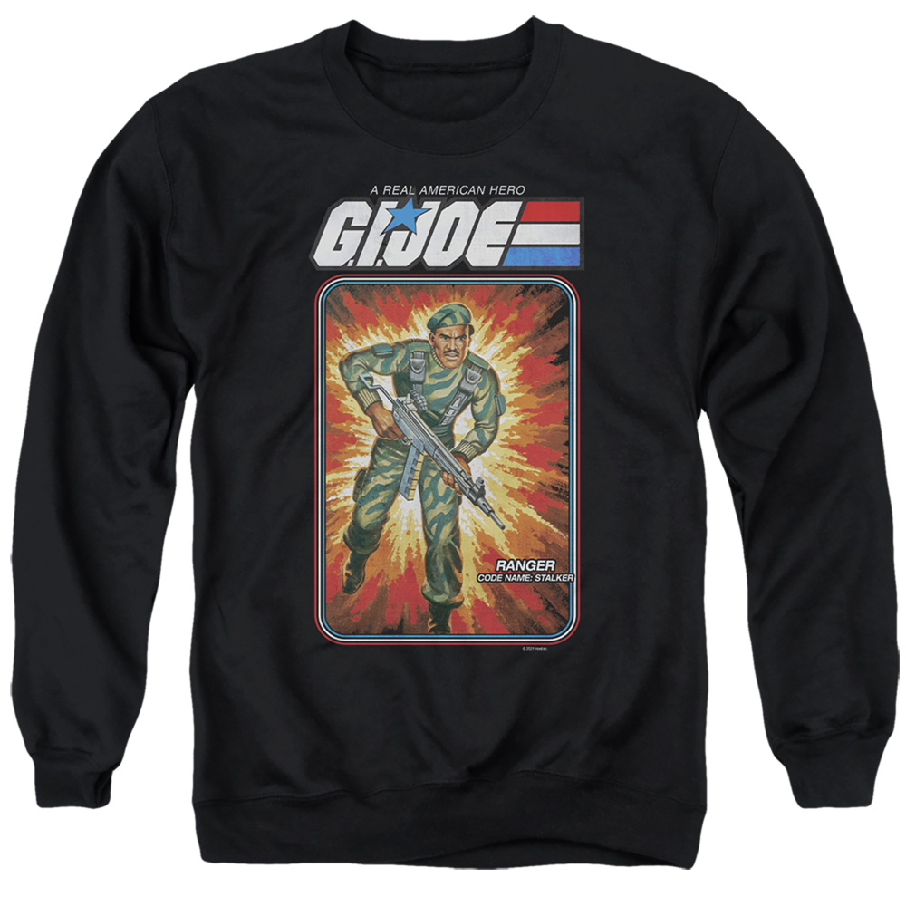 G.I. Joe & Stalker Card-Adult Crewneck Sweatshirt, Black - Medium