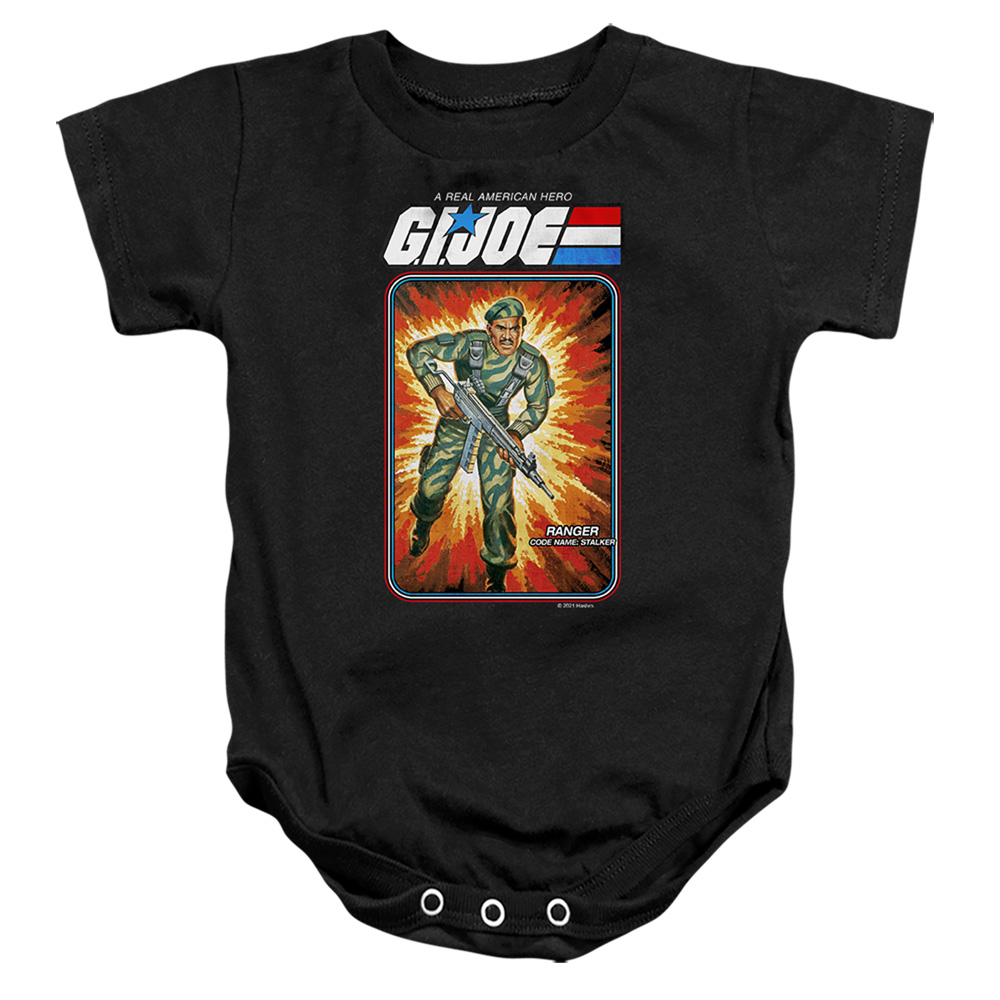 HBRO921-SS-2 G.I. Joe & Stalker Card-Infant Snapsuit, Black - Medium - 12 Month