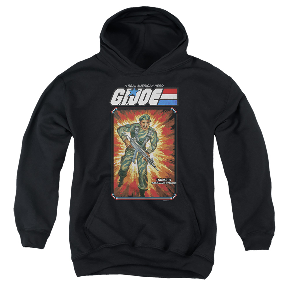 G.I. Joe & Stalker Card-Youth Pull-Over Hoodie, Black - Large
