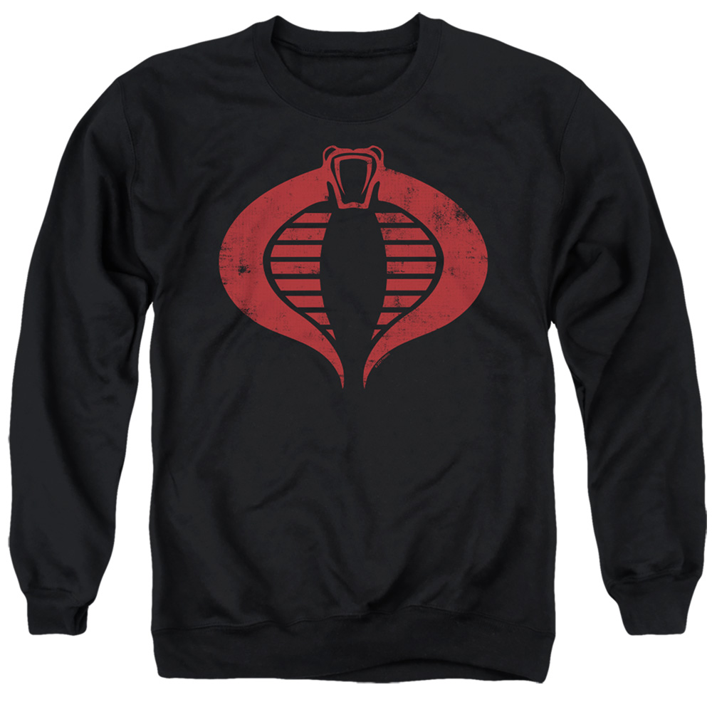 G.I. Joe & Cobra Logo-Adult Crewneck Sweatshirt, Black - Medium