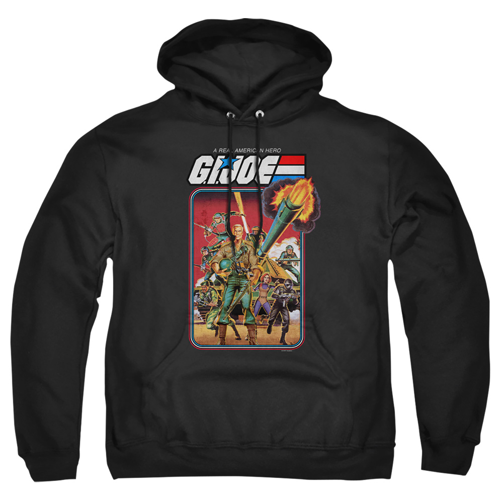 HBRO925-AFTH-7 G.I. Joe & Hero Group-Adult Pull-Over Hoodie, Black - 4X -  Trevco