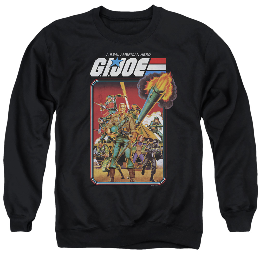 G.I. Joe & Hero Group-Adult Crewneck Sweatshirt, Black - Medium