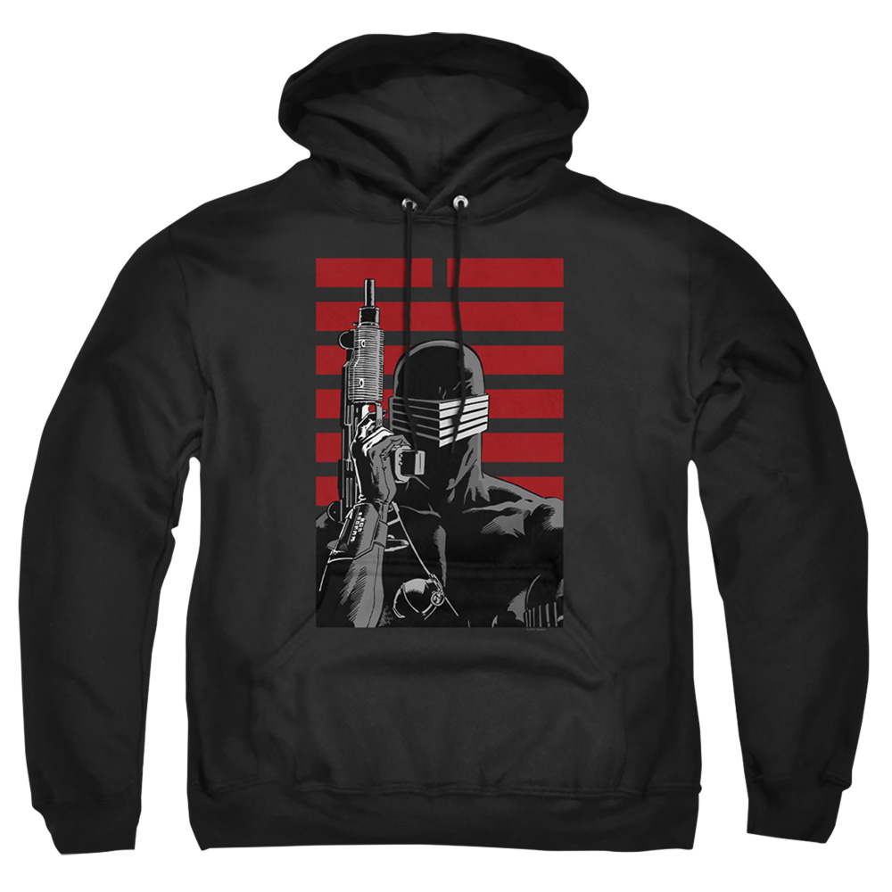 HBRO926-AFTH-7 G.I. Joe & Snake Eyes Ninja-Adult Pull-Over Hoodie, Black - 4X -  Trevco