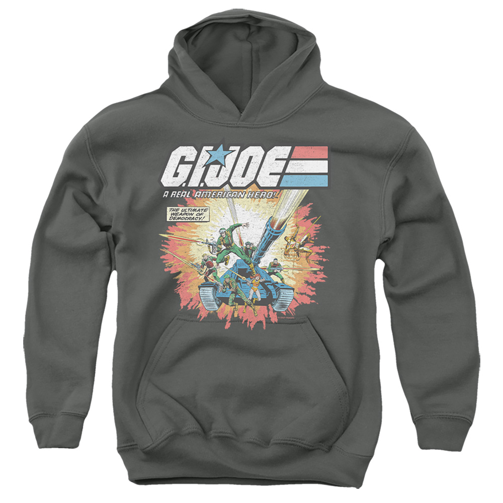 G.I. Joe & Real American Hero-Youth Pull-Over Hoodie, Charcoal - Small