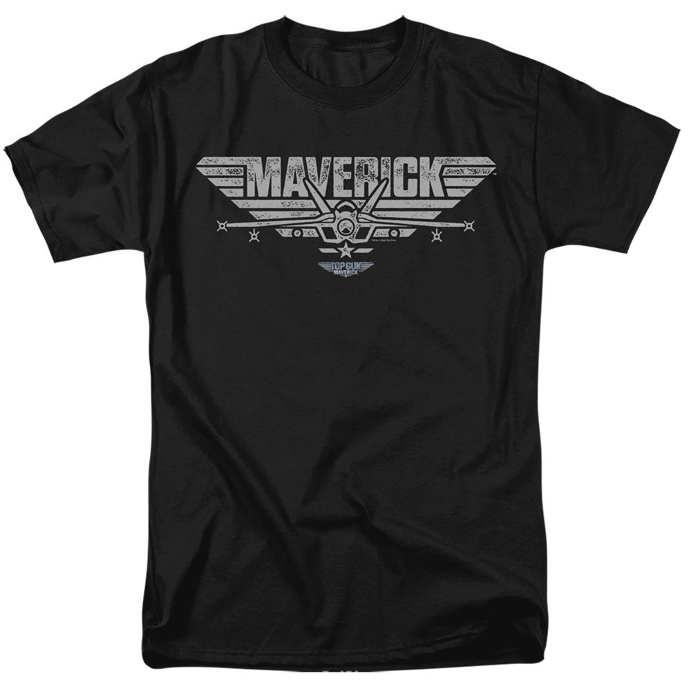 Top Gun-Maverick & Maverick Plane Logo Short Sleeve Adult 18-1 T-Shirt, Black - Medium -  NewGroove, NE3233747