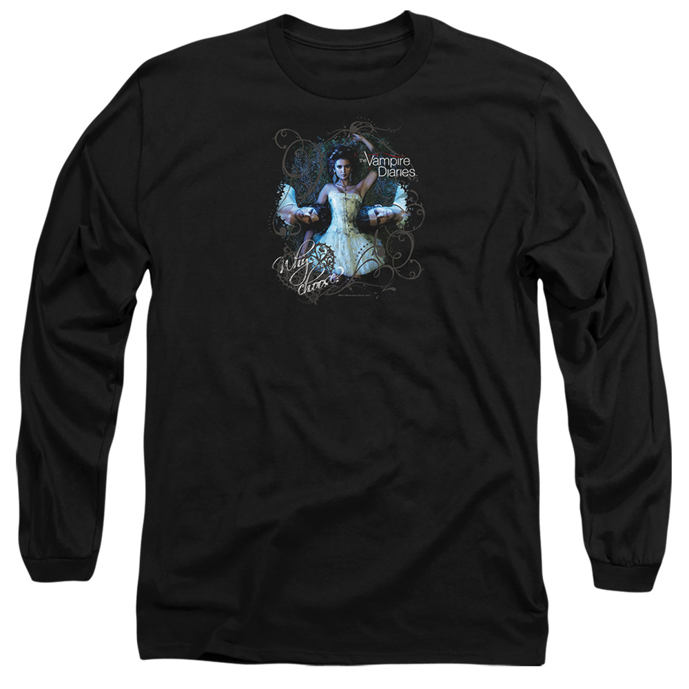Vampire Diaries & Why Choose-Long Sleeve Adult 18-1 T-Shirt, Black - Medium