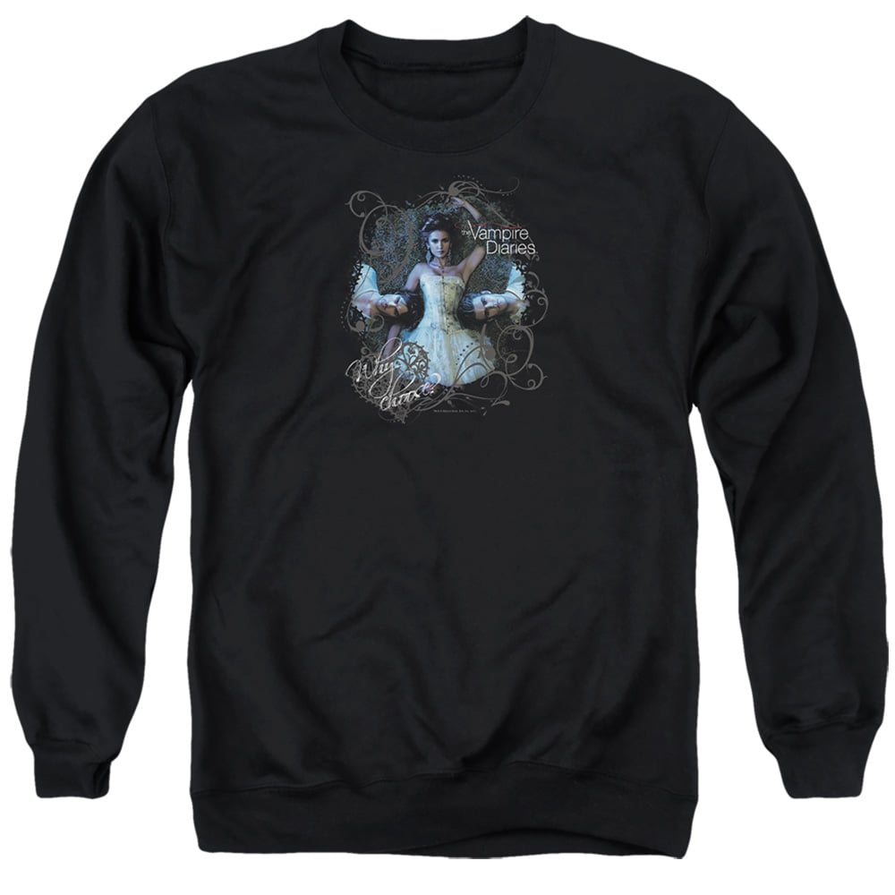 Vampire Diaries & Why Choose-Adult Crewneck Sweatshirt, Black - Small