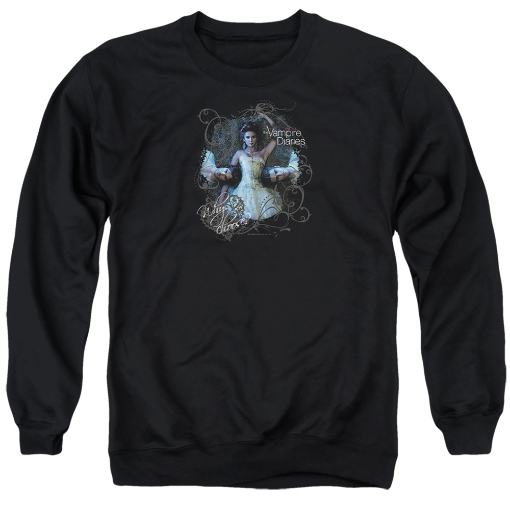 Vampire Diaries & Why Choose-Adult Crewneck Sweatshirt, Black - 2X
