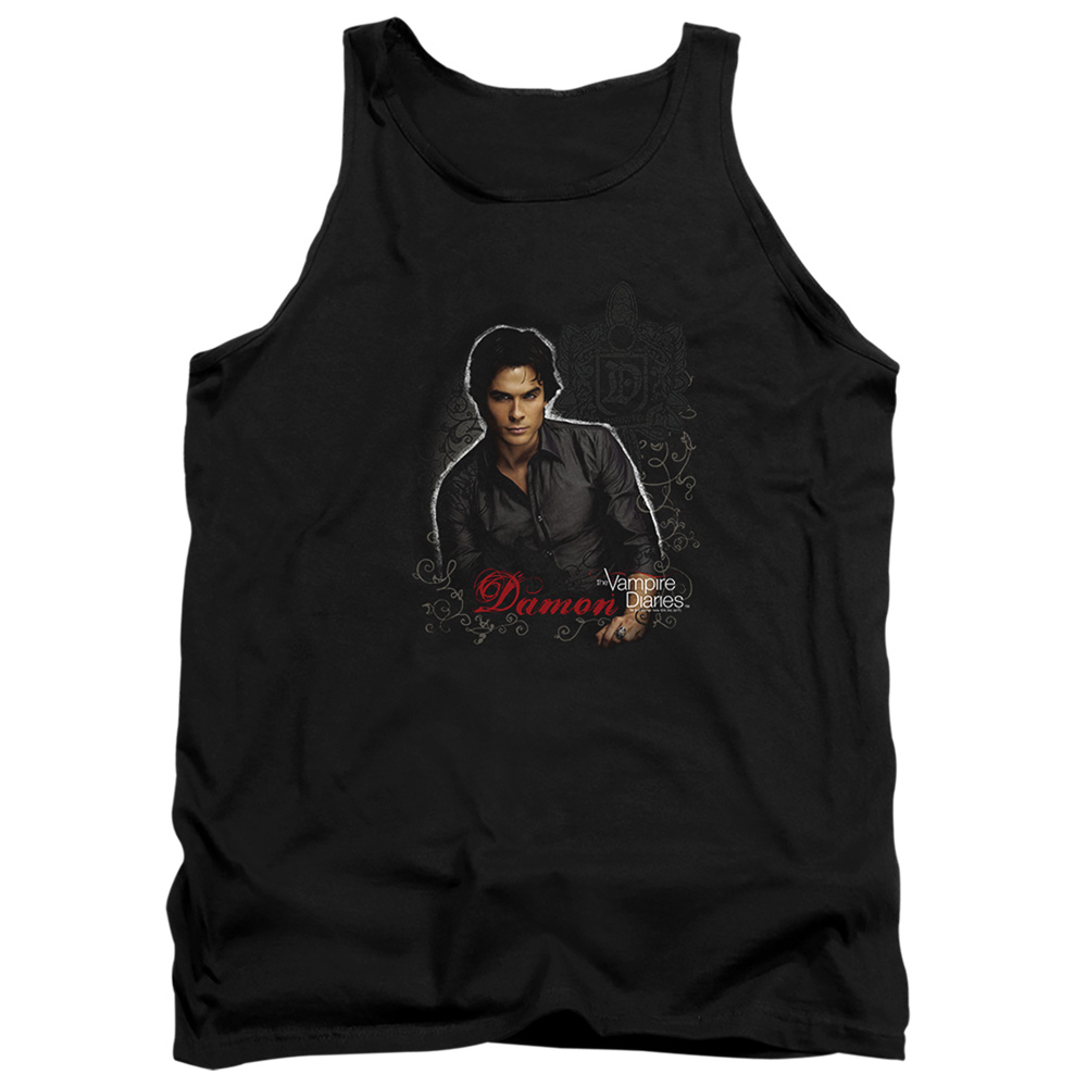 Vampire Diaries & Damon-Adult Tank Top, Black - Small