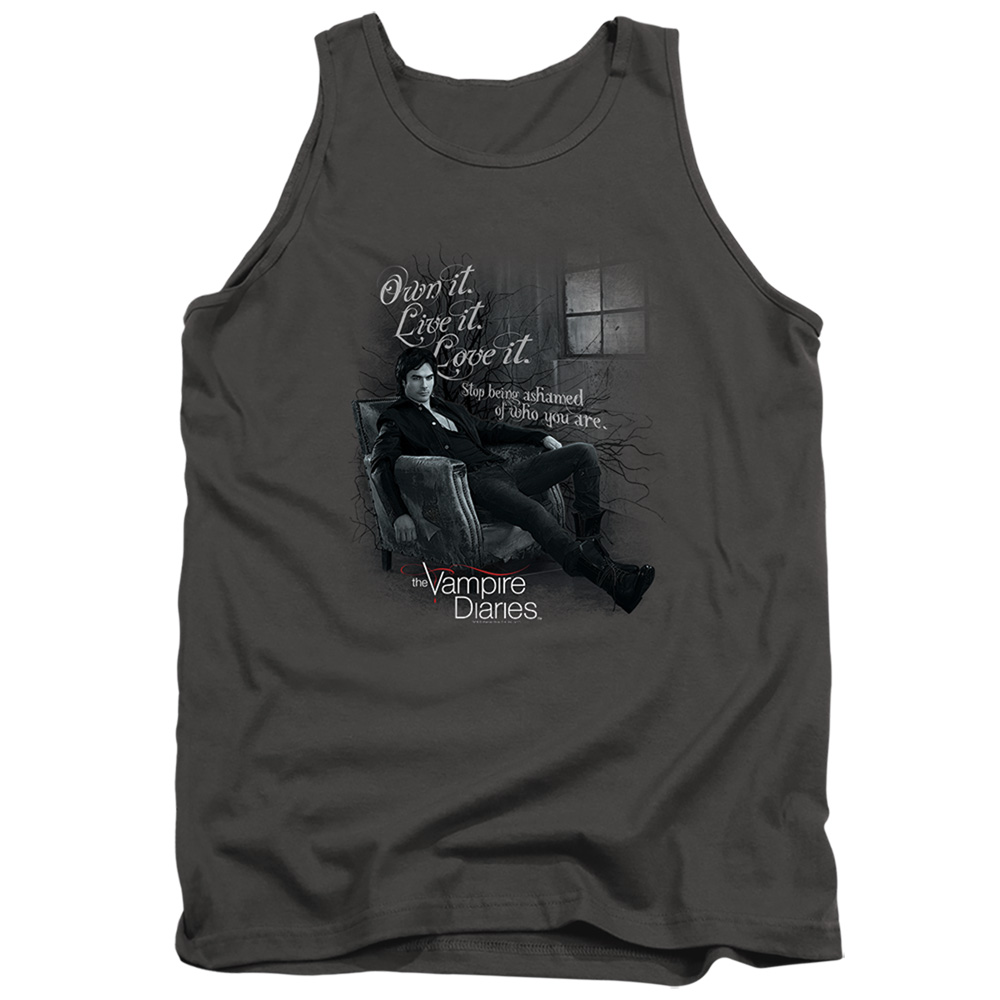 WBT255-TK-2 Vampire Diaries & Be Yourself-Adult Tank Top, Charcoal - Medium