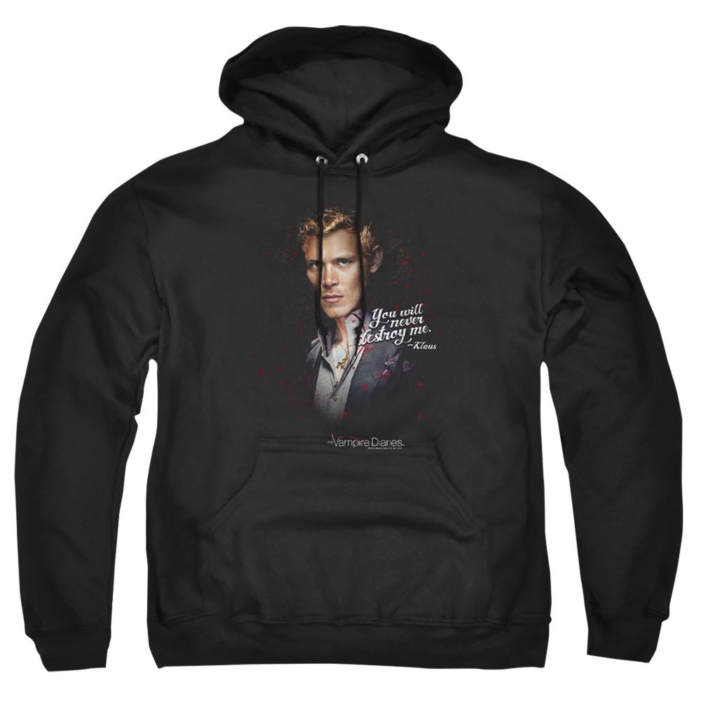 Vampire Diaries & Never Destroy-Adult Pull-Over Hoodie, Black - Medium