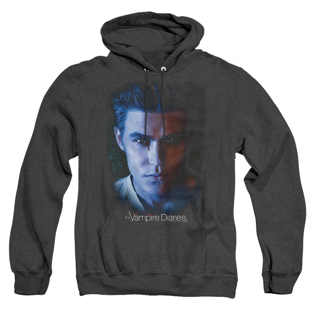 Vampire Diaries & Stefan-Adult Heather Hoodie, Black - Medium