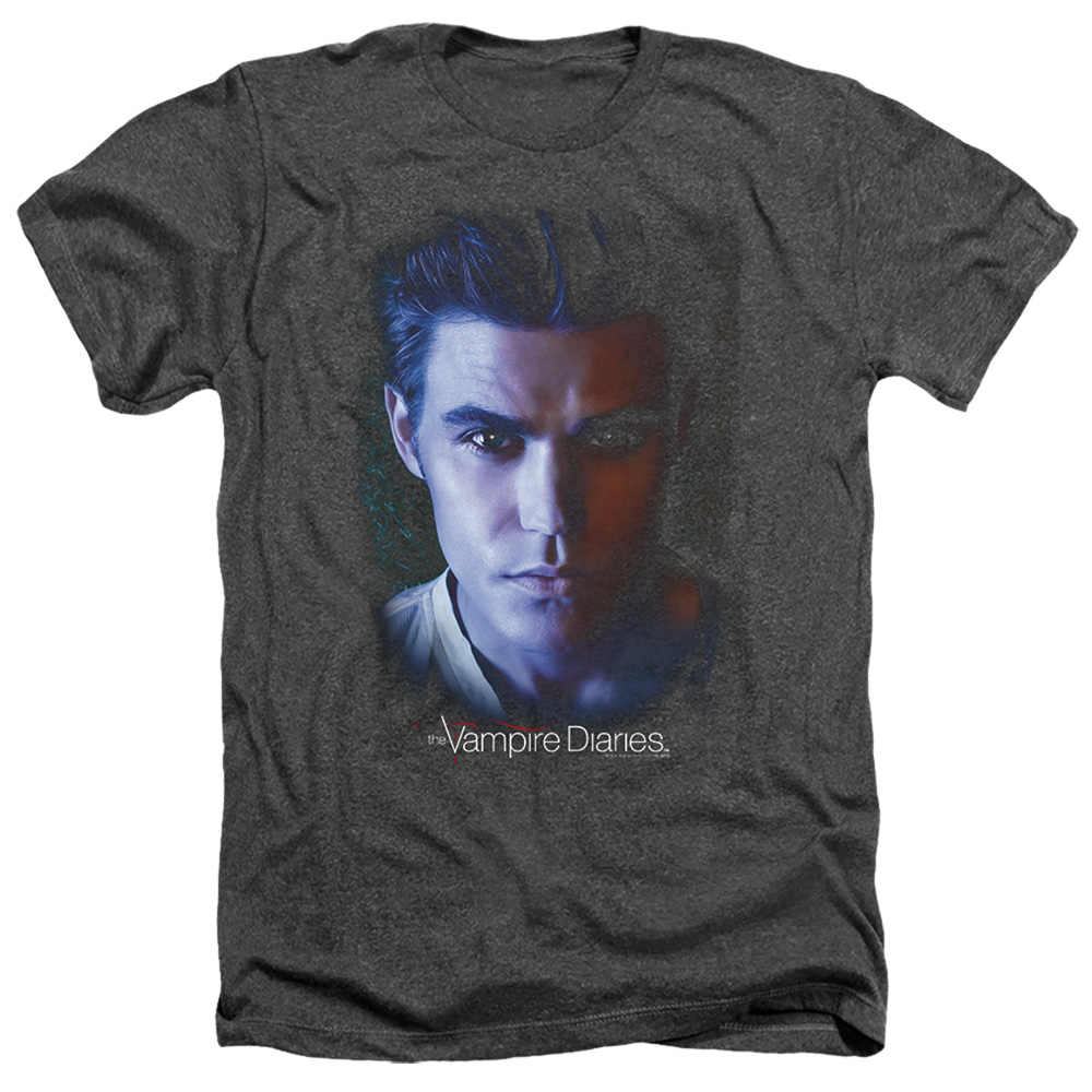 Vampire Diaries & Stefan-Adult Heather T-Shirt, Black - 3X