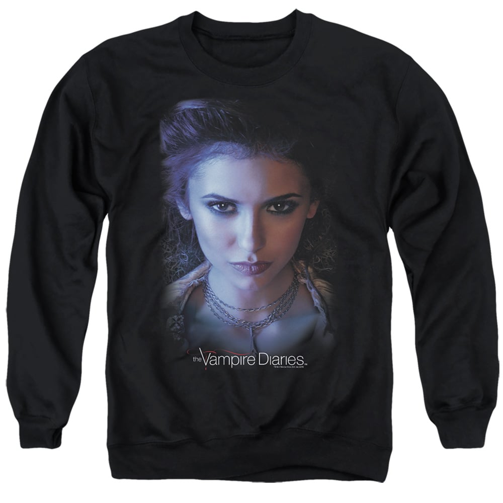 Vampire Diaries & Elena-Adult Crewneck Sweatshirt, Black - 2X