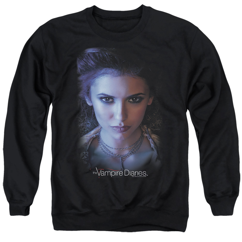 Vampire Diaries & Elena-Adult Crewneck Sweatshirt, Black - 3X