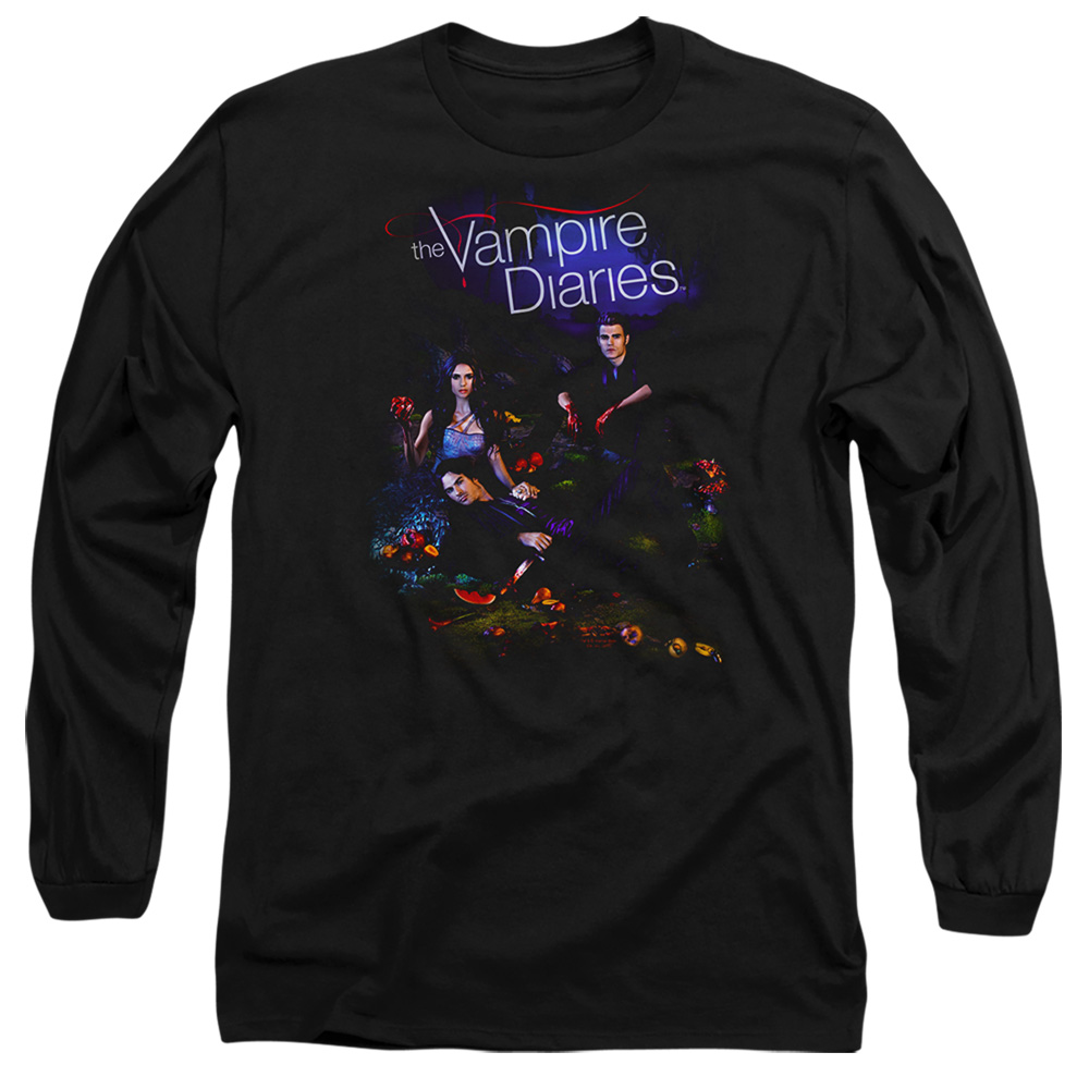 Vampire Diaries & Tempted-Long Sleeve Adult 18-1 T-Shirt, Black - Medium