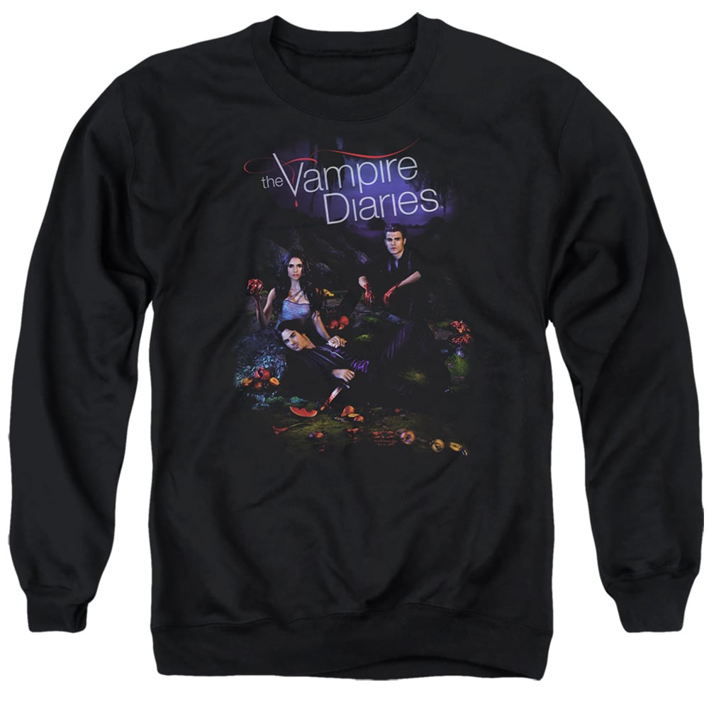 Vampire Diaries & Tempted-Adult Crewneck Sweatshirt, Black - Large