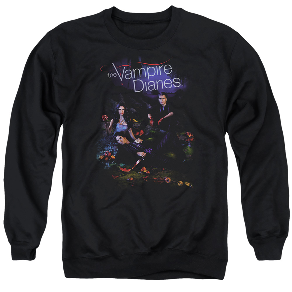 Vampire Diaries & Tempted-Adult Crewneck Sweatshirt, Black - Extra Large