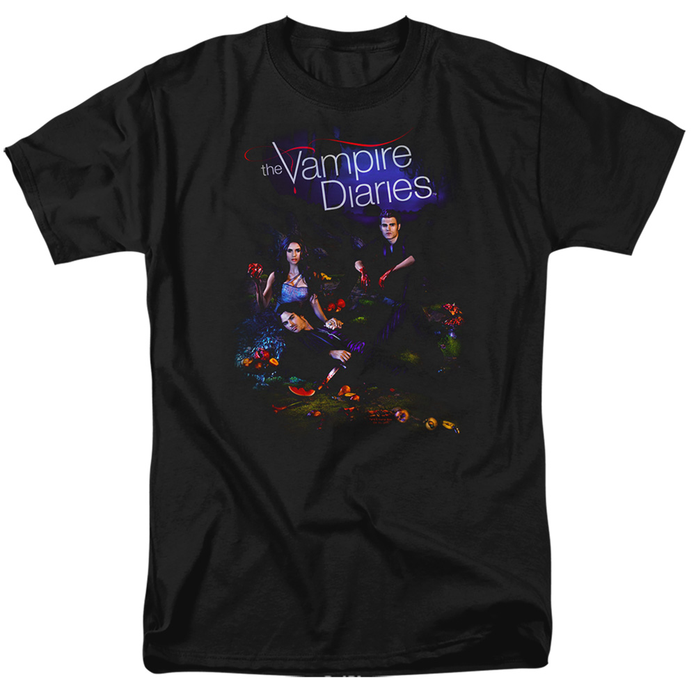 Vampire Diaries & Tempted Short Sleeve Adult 18-1 T-Shirt, Black - Small