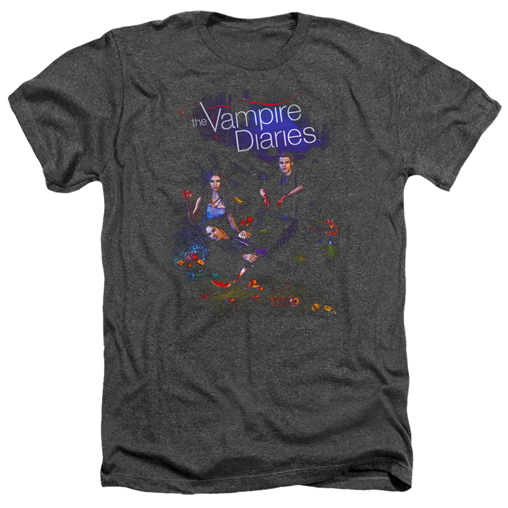 Vampire Diaries & Tempted-Adult Heather T-Shirt, Black - Extra Large