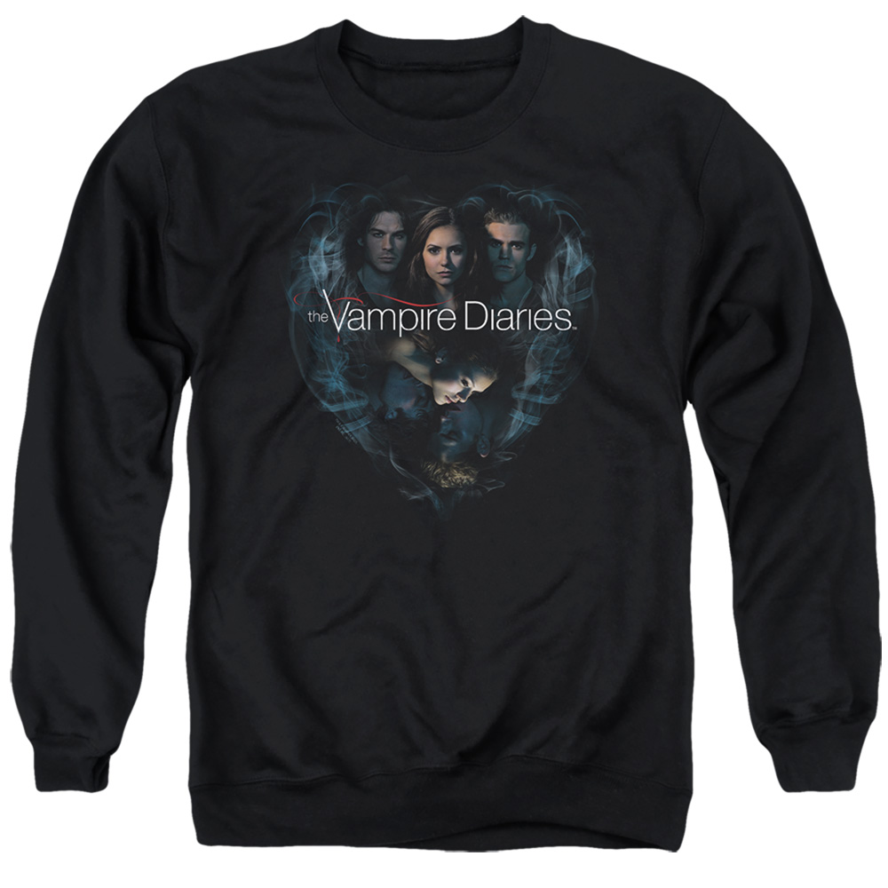 Vampire Diaries & Hearts Desire-Adult Crewneck Sweatshirt, Black - Medium