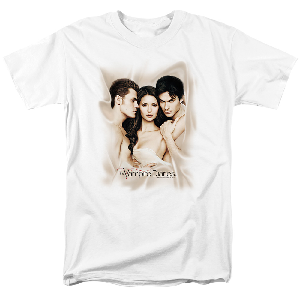 Vampire Diaries & Bounded Short Sleeve Adult 18-1 T-Shirt, White - Medium