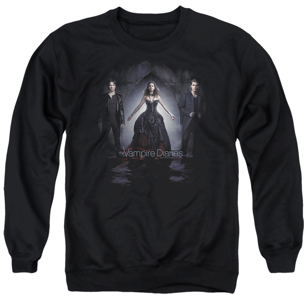 Vampire Diaries & Bring It On-Adult Crewneck Sweatshirt, Black - 2X
