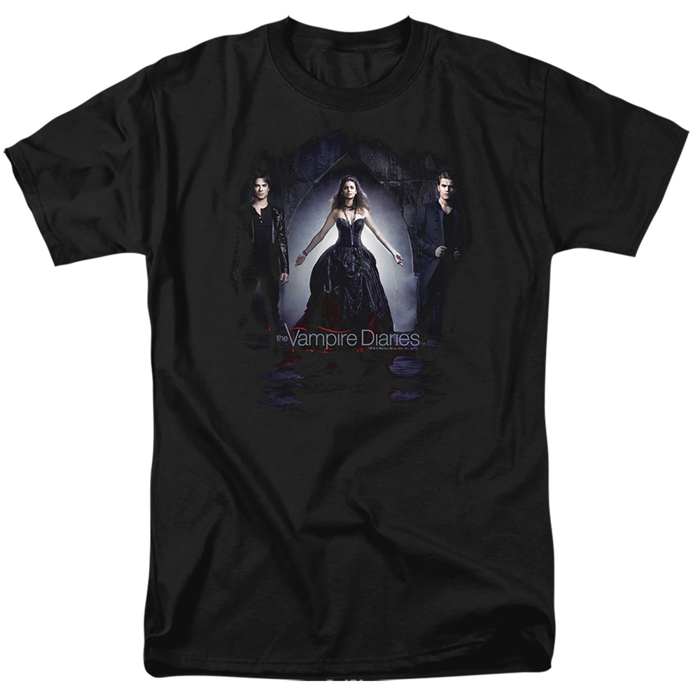 Vampire Diaries & Bring It On Short Sleeve Adult 18-1 T-Shirt, Black - 5X