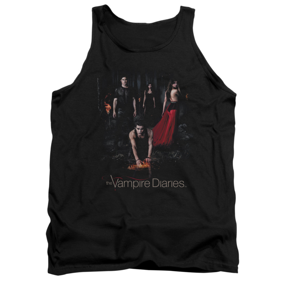 Vampire Diaries & Fire-Adult Tank Top, Black - Medium