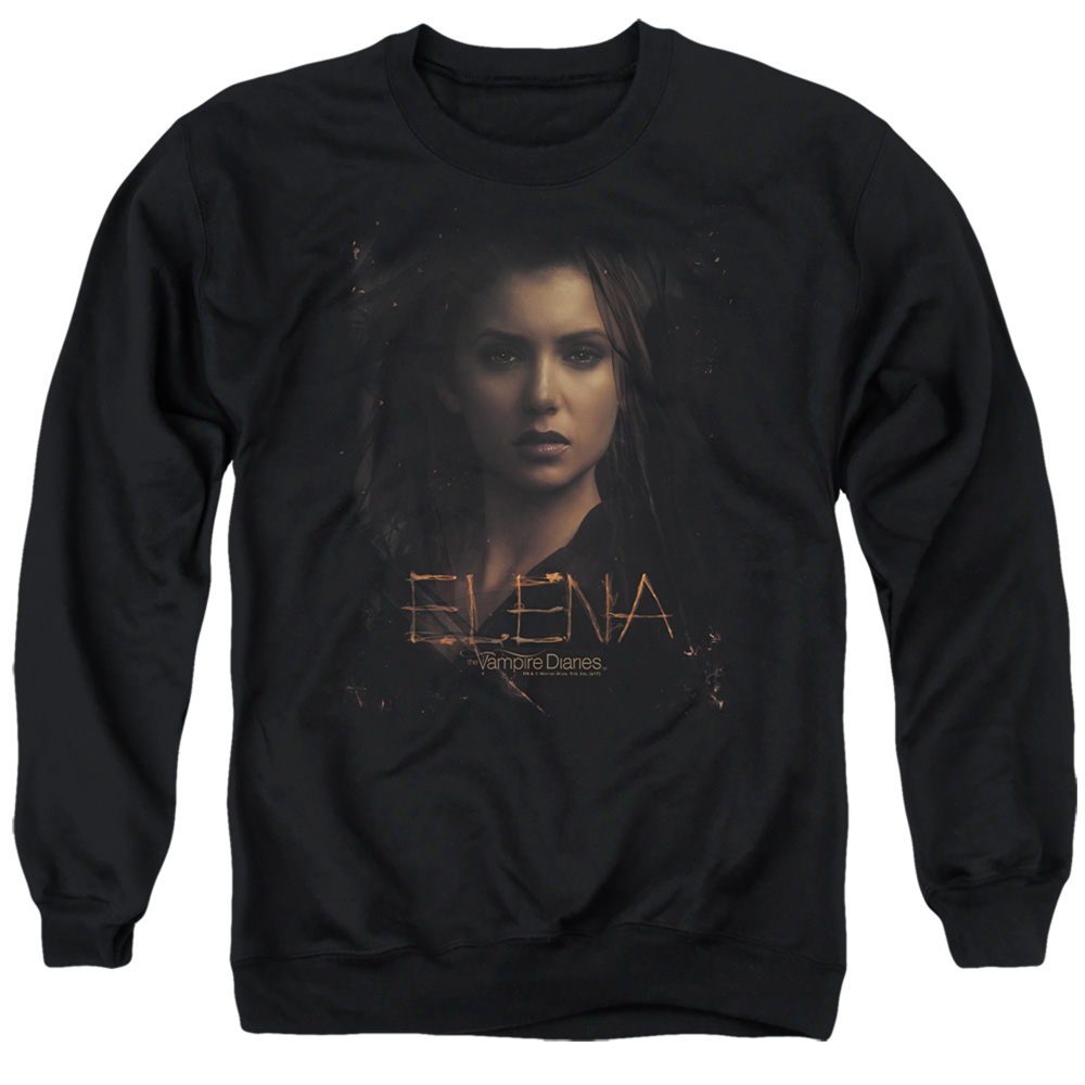 Vampire Diaries & Elena-Adult Crewneck Sweatshirt, Black - Small