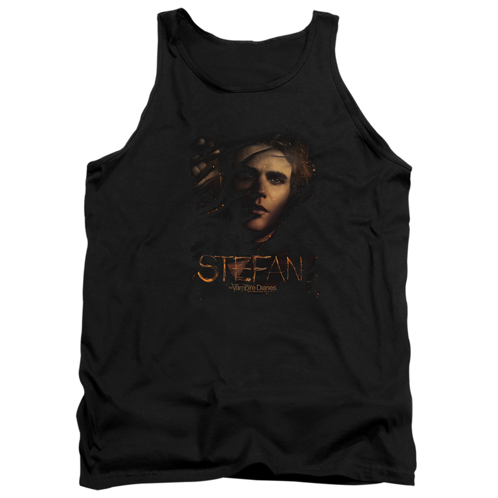 Vampire Diaries & Stefan Smokey Veil-Adult Tank Top, Black - Medium