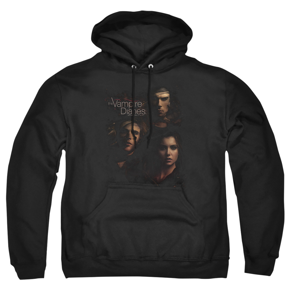 WBT384-AFTH-1 Vampire Diaries & Smokey Veil-Adult Pull-Over Hoodie, Black - Small