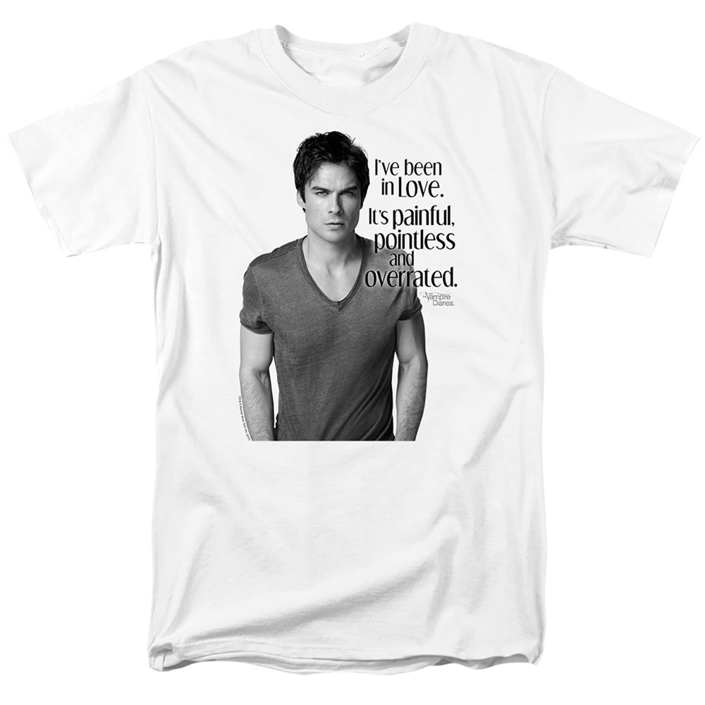 WBT403-AT-4 Vampire Diaries & In Love Short Sleeve Adult 18-1 T-Shirt, White - Extra Large