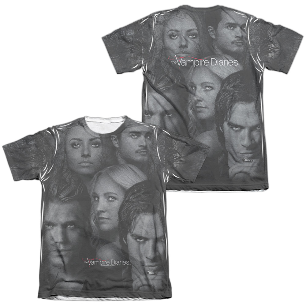 WBT475FB-ATPC-5 Vampire Diaries & In the Woods Front & Back Print-Adult Polyester & Cotton Short Sleeve T-Shirt, White - 2X