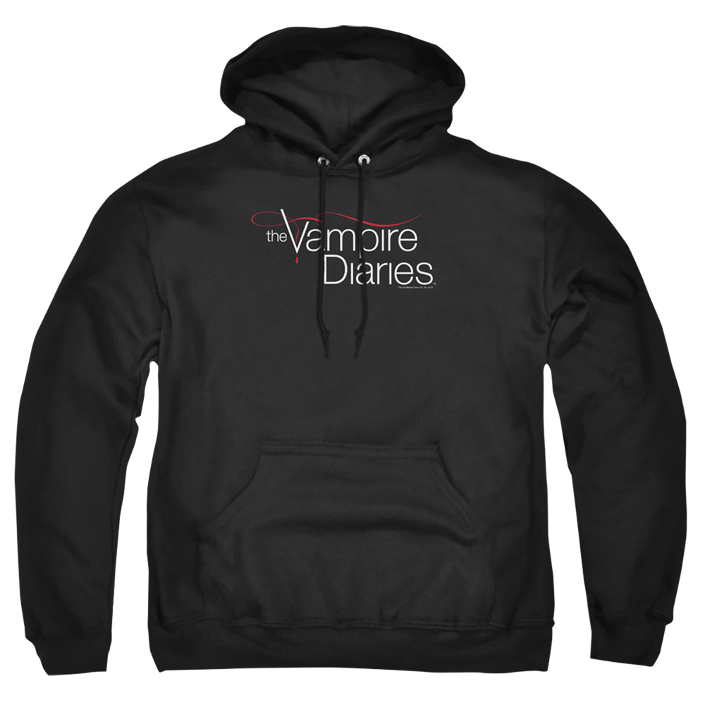 WBT511-AFTH-1 Vampire Diaries & TVD Logo-Adult Pull-Over Hoodie, Black - Small