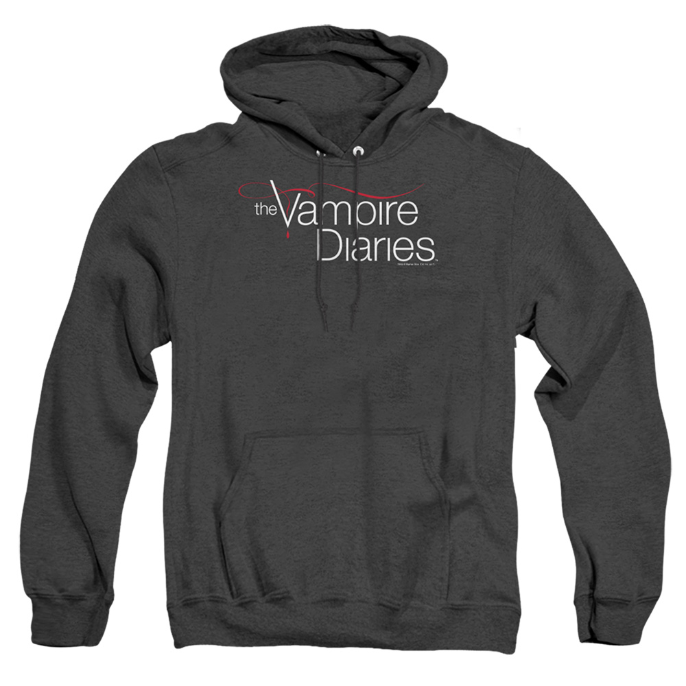 WBT511-AHH-2 Vampire Diaries & TVD Logo-Adult Heather Hoodie, Black - Medium