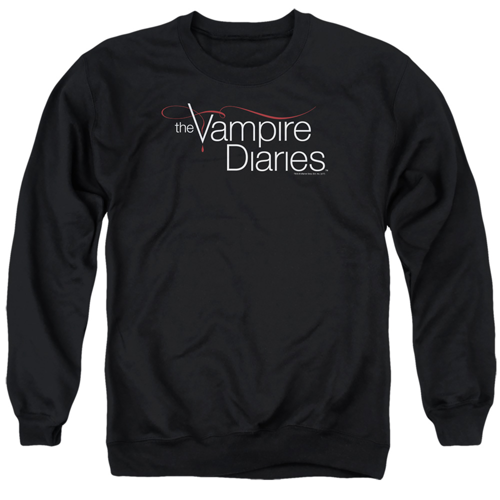 Vampire Diaries & TVD Logo-Adult Crewneck Sweatshirt, Black - Medium