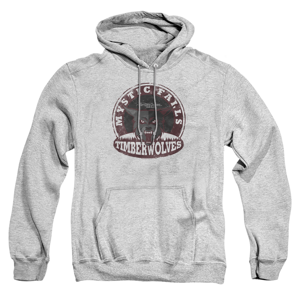Vampire Diaries & Timberwolves-Adult Pull-Over Hoodie, Athletic Heather - Medium