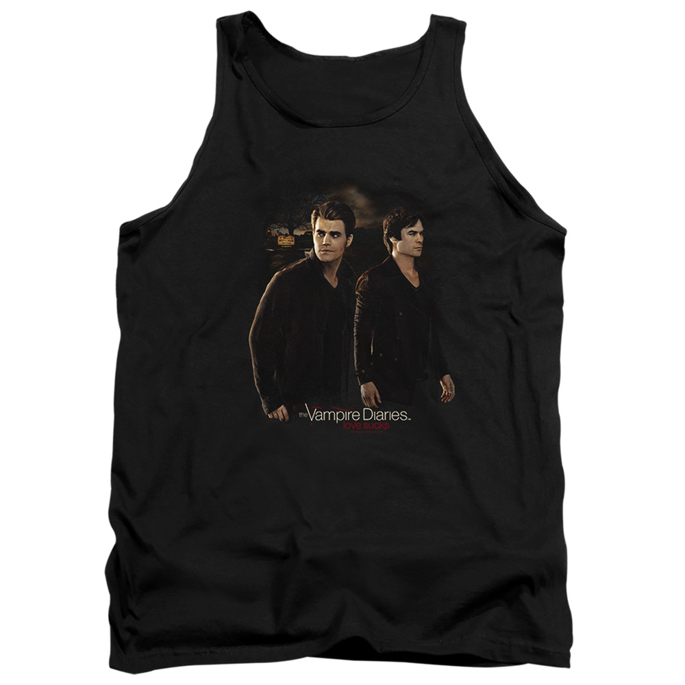 Vampire Diaries & Brothers-Adult Tank Top, Black - 2X