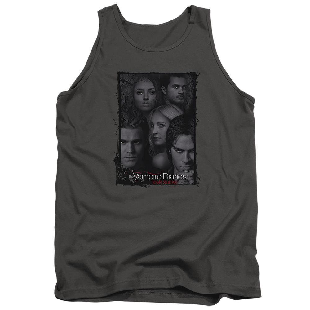 Vampire Diaries & So Here We Are-Adult Tank Top, Charcoal - Medium
